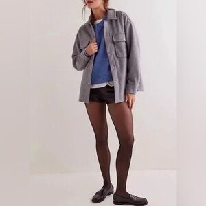 We The Free Lola Oversized Shirt Jacket Gray